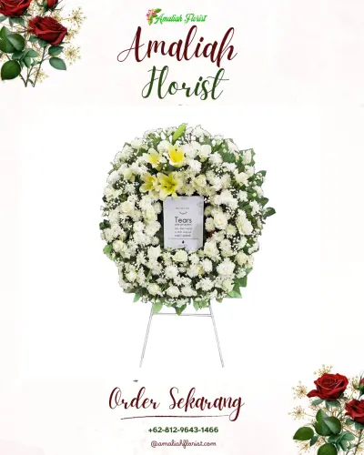 Krans Bunga Duka Cita di Warunggunung