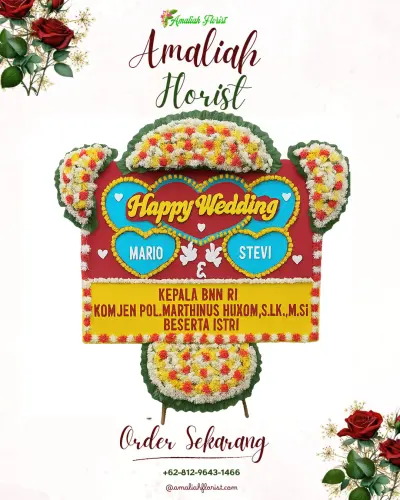 Karangan Papan Bunga Pernikahan di Warunggunung
